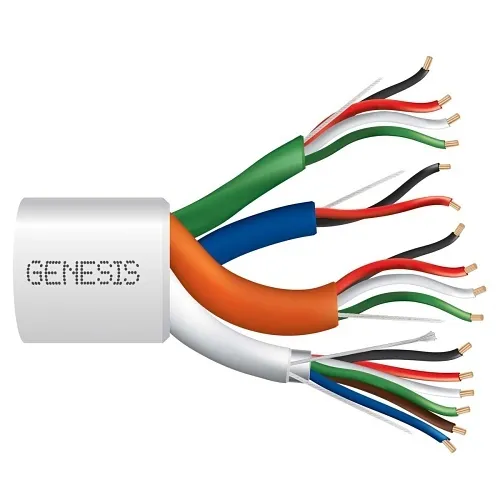 Genesis 31965001 22/6 Stranded Shielded + 22/4 Stranded + 22/2 Stranded + 18/4 Stranded Composite Access Control Cable, Plenum, CMP, FT6, 500' (152.4 m) Reel, White
