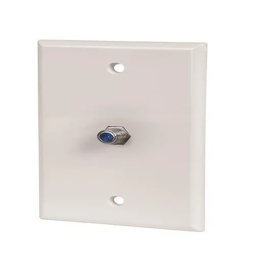 DataComm 32-0012 Coax Wall Plate, Standard Size, White