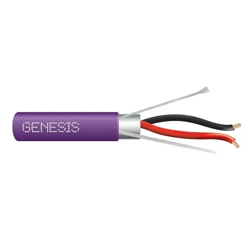 Genesis 32021110 22/2 Stranded Shielded Cable, Plenum, CMP, FT6, 1000' (304.8 m) Pull Box, Purple