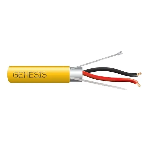 Genesis 32141102 18/2 Stranded Shielded Cable, Plenum, CMP, FT6, 1000' (304.8 m) Pull Box, Yellow