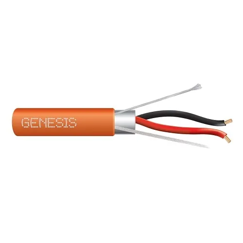 Genesis 32142103 18/2 Stranded Shielded Cable, Plenum, CMP, FT6, 1000' (304.8 m) Reel-in-a-Box, Orange