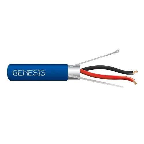 Genesis 32142106 18/2 Stranded Shielded Cable, Plenum, CMP, FT6, 1000' (304.8 m) Reel-in-a-Box, Blue