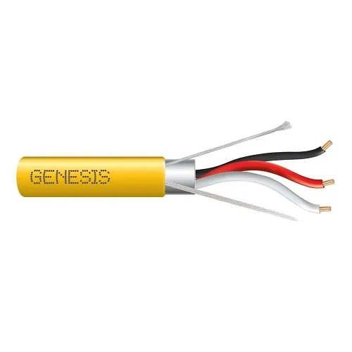 Genesis 32262102 18/3 Stranded Shielded Cable, Plenum, CMP, FT6, 1000' (304.8 m) Reel-in-a-Box, Yellow