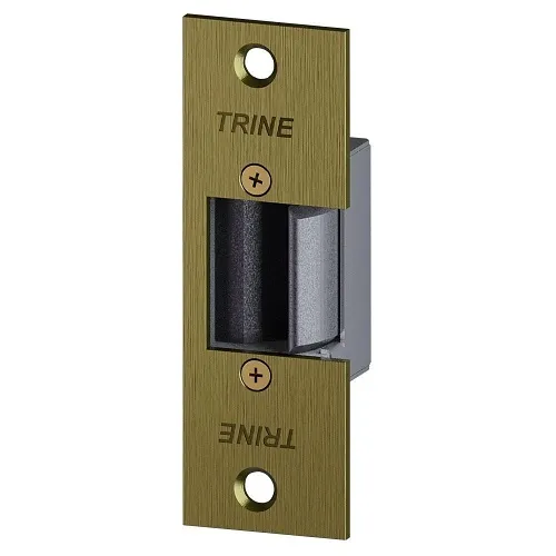Trine 3234W-24DC-US4 3000 Series Electric Strike, 24VDC, Fail Secure, 3-3/4" x 1-1/4" Faceplate, Satin Brass