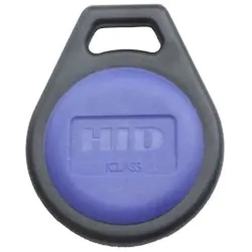 HID 3250VNNNN iCLASS 2k SE Smart Key, SIO Unprogrammed for iCLASS SE Encoder, No Printed Key Numbering, Black with Blue Insert and HID Standard Artwork