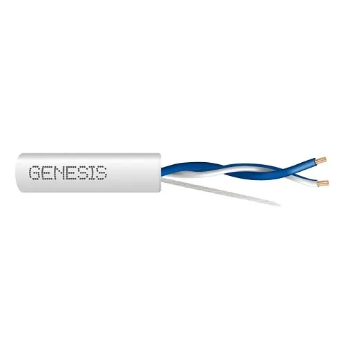 Genesis 32522101 22/1-Pair Stranded Unshielded LonWorks Cable, Plenum, CMP, FT6, 1000' (304.8 m) Reel-in-a-Box, White