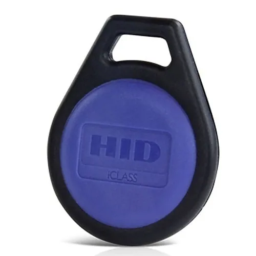 HID 3253VNNNN iCLASS SE Key, 32k Bits for iClass SE Encoder, front: Black with Blue Insert, No Print Key Number