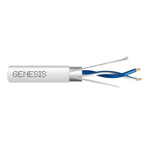 Genesis 32541101 22/1-Pair Stranded Shielded LonWorks Cable, Plenum, CMP, FT6, 1000' (304.8 m) Pull Box, White