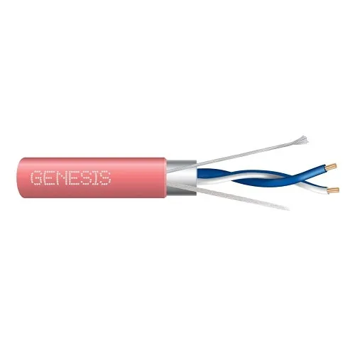 Genesis 32546111 22/1-Pair Stranded Shielded LonWorks Cable, Plenum, CMP, FT6, 500' (152.4 m) Reel-in-a-Box, Pink