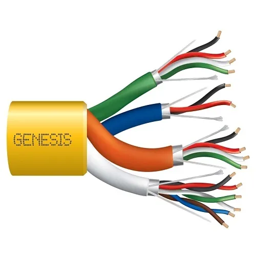 Genesis 32965002 22/6 Shielded + 22/4 Shielded + 22/2 Shielded + 18/4 Shielded Composite Access Control Cable, Plenum, CMP, FT6, 500' (152.4 m) Reel, Yellow