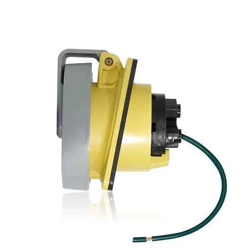 Leviton 330R4WLEV Pin and Sleeve Receptacle, 30A, Yellow
