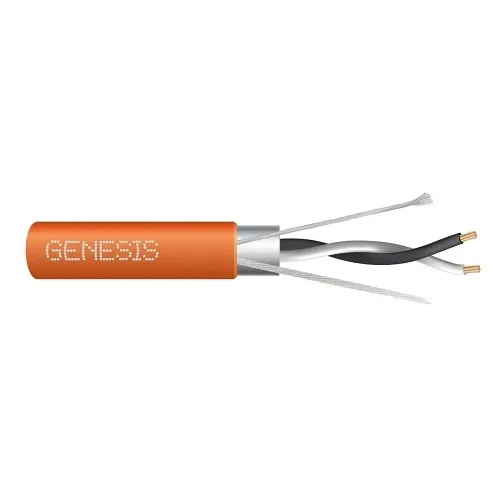 Genesis 33191103 24AWG 1-Pair Stranded Shielded RS485 Plenum Cable, 1000', Orange