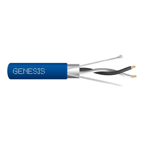 Genesis 33202106 22/1-Pair Stranded Shielded RS485 Cable, Plenum, CMP, FT6, 1000' (304.8 m) Reel-in-a-Box, Blue