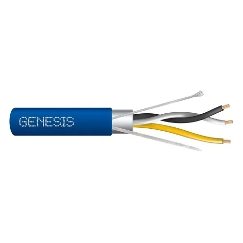 Genesis 33242106 22/1.5-Pair Stranded Shielded RS485 Cable, Plenum, CMP, FT6, 1000' (304.8 m) Reel-in-a-Box, Blue