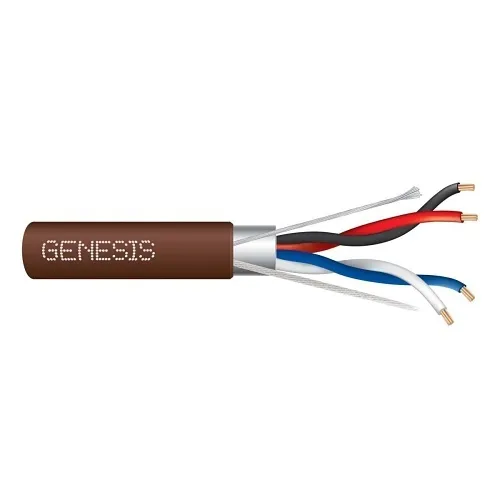 Genesis 33281107 22/2-Pair Stranded Shielded RS485 Plenum Cable, 1000', Brown