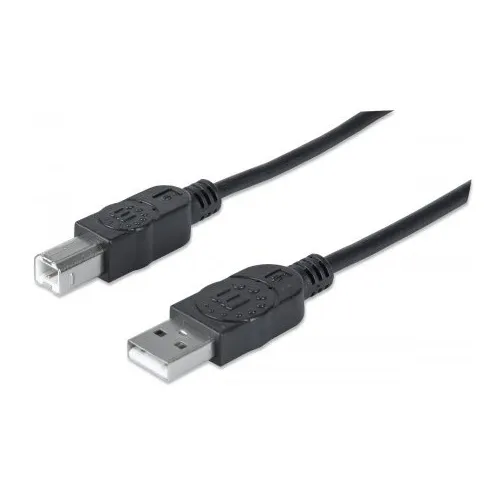 Manhattan 333382 Hi-Speed USB Device Cable M/B, USB 2.0, Type-A Male to Type-B Male, 480 Mbps, 3m (10'), Black