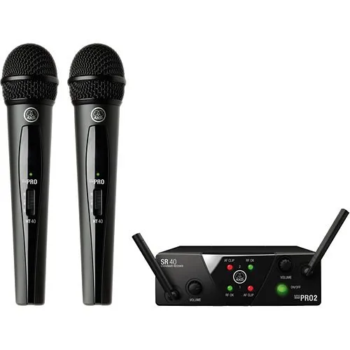 AKG WMS40 Mini Dual Vocal Set Wireless Microphone System, Band US25-B-D