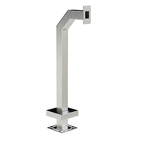 Pedestal Pro 33PE1-PDK-03-304 Access Control Mounting Post, 42" Stainless Steel Gooseneck Pedestal, Surface Mount Compatible