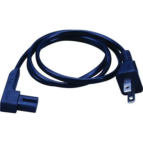 Vanco 33RA1H Right Angle Power Cord, 2-Prong, 1.5', 18-Gauge, SVT/CSA, UL Rated