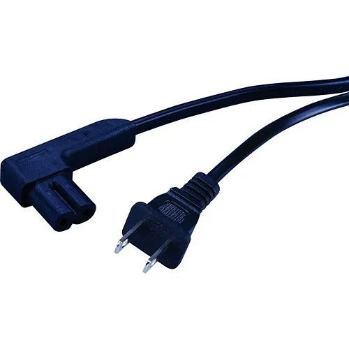 Vanco 33RA1H Right Angle Power Cord, 2-Prong, 1.5 ft., 18-Gauge, SVT/CSA, UL Rated