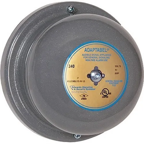 Edwards Signaling 340-4E5 340 Series 4" Vibrating Bell 12V AC 50/60 Hz, 0.62 A