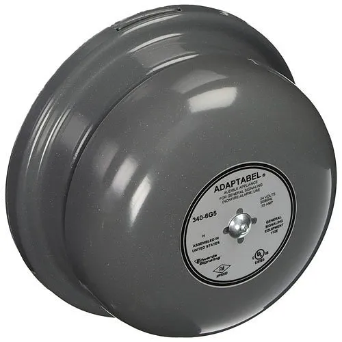 Edwards Signaling AdaptaBel Alarm Bell, 24VAC, 0.350A, Gray