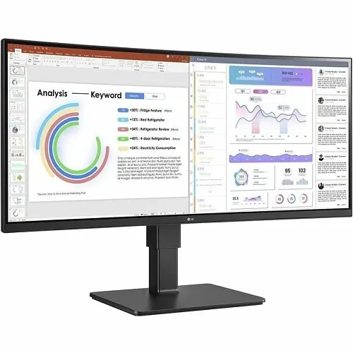 LG Pro 34BQ77QC-B 34" WQHD UltraWide Curved Monitor with Built-in Speakers, FHD Webcam and Mic, USB Type-C