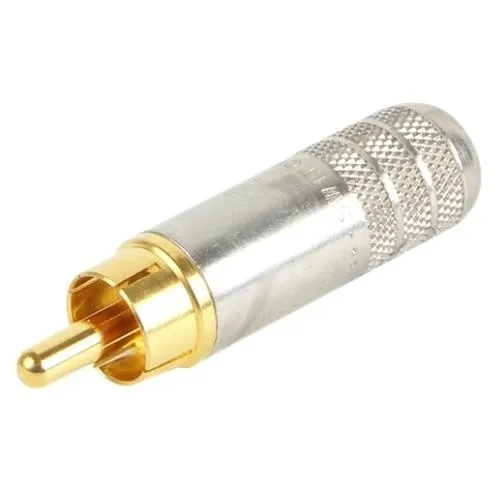 Switchcraft 3502AAU 2-Conductor Shielded RCA Straight Plug, Solid Pin, 0.290" Cable Diameter