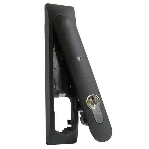 RCI 3525B 3525 Series Electromechanical Rack Handle Lock, 12/24V DC, Black
