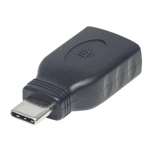 Manhattan 354646 USB-C to USB-A Adapter, USB Type-C Male to Type-A Female, 5 Gbps SuperSpeed USB (USB 3.2 Gen 1), Black