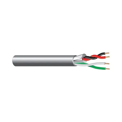 West Penn 355GY1000 22/4 Solid Tinned Copper Conductors Shielded/Unshielded Cable, Riser, 1000', Gray
