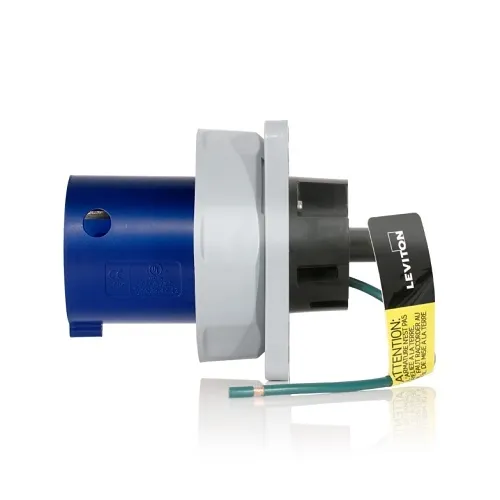 Leviton 360B6WLEV Pin and Sleeve Inlet, 60A, Blue