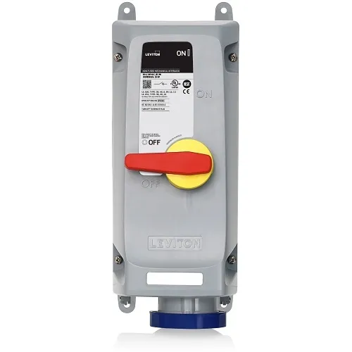 Leviton 360MI6WLEV LEV Series IEC Pin and Sleeve Mechanical Interlock,  Non-Fused, Blue