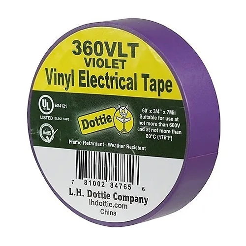 Dottie 360VLT 3/4in 60ft 7mil. Premium Color Coding PVC Tape Violt