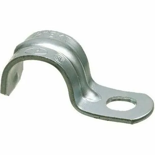 Arlington 371 3/4" 1-Hole Heavy-Duty EMT Steel Strap, Silver