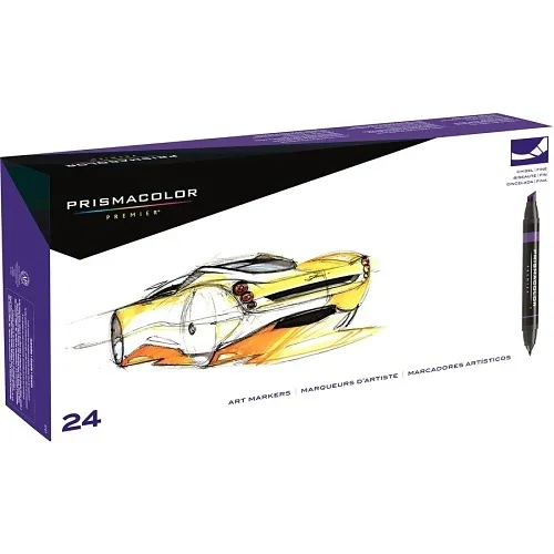 Prismacolor 3721 Premier Dual-Ended Art Marker Sets, Fine and Chisel Tip, Assorted Colors, 24-Pack