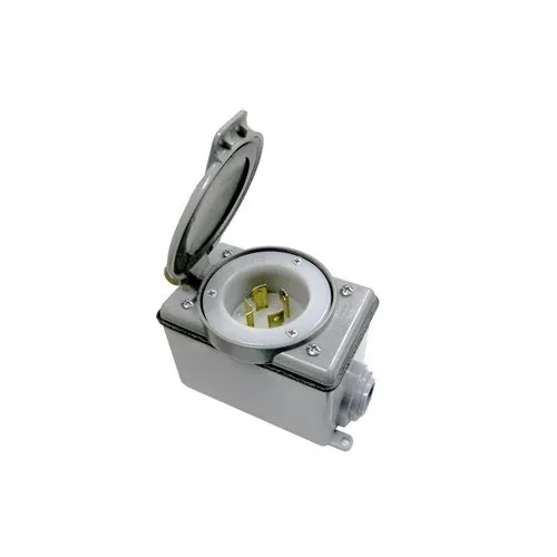 Leviton 37820-KIT Generator Inlet Kit, 125/250V, Includes Flanged Inlet, Weatherproof Cover and FD Box, Gray