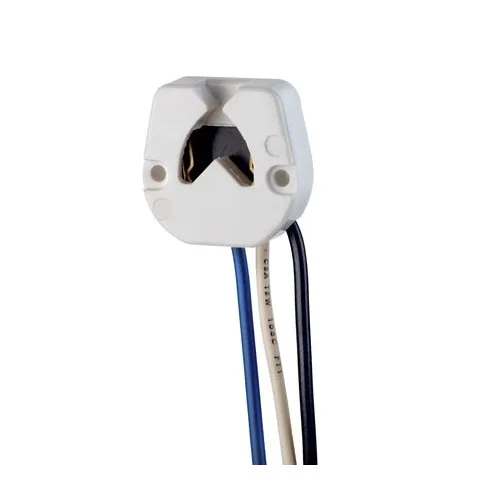 Leviton 389-W Medium-Base Bi-Pin Turn-Type Fluorescent Lampholder with 9â€³ Wire Leads White
