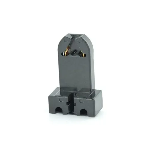 Leviton 390-1 Medium Base Bi‑Pin Fluorescent Lampholder, Pedestal Mount, Black