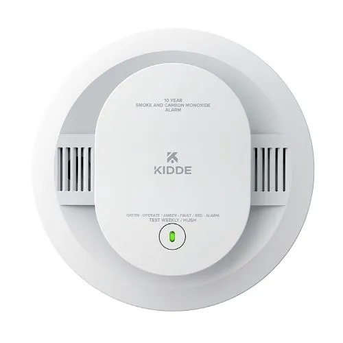 Kidde 3K-21031514 30CUD10 10-Year Battery Powered Smoke and Carbon Monoxide Detector with LED Warning Lights, White