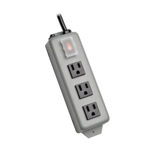 Eaton Tripp Lite 3SP Waber Industrial Power Strip, 3-Outlet, 6' (1.83 m) Cord, 5-15P, Switch Guard