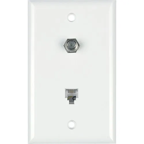 DataComm 40-1512 Color-Rite Combination Phone, Coax Plate, Standard Size, White