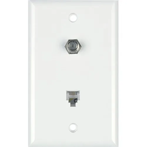 DataComm 40-1722 Color-Rite Combination Phone, Coax Plate, Mid-Size, White
