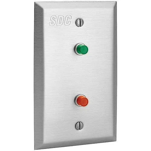 SDC 400U-L2 400-L Series Single Gang Visual Monitoring Station, One Green and One Red LED, Stainless Steel