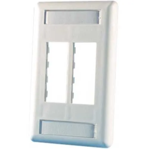 Ortronics 40300546-88 Tracjack Faceplate, Four-Port (Single Gang), Plastic