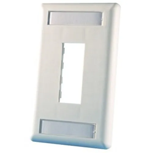 Ortronics 40300548 TracJack Single Gang Plastic Faceplate, 2-Port, White