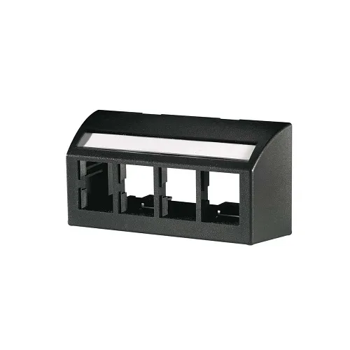 Ortronics 40300633-00 TracJack Furniture Plate, Four-Port, Black