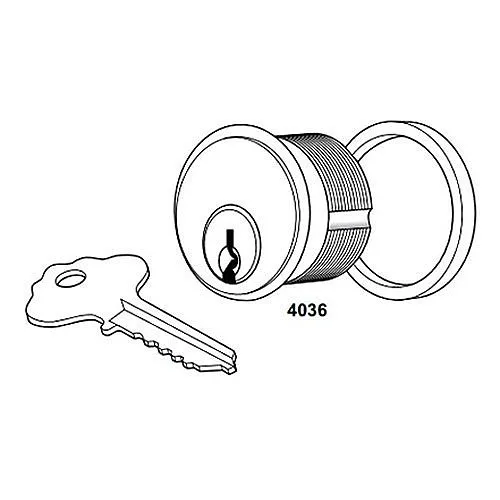 Adams Rite 4036-01-02-628 4036 Mortise Cylinder, Keyed Alike in Pairs for 4070 Deadlock, Clear Anodized
