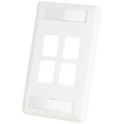 Ortronics 403HDJ14-88 HDJ 4-Port 1-Gang Faceplate, White
