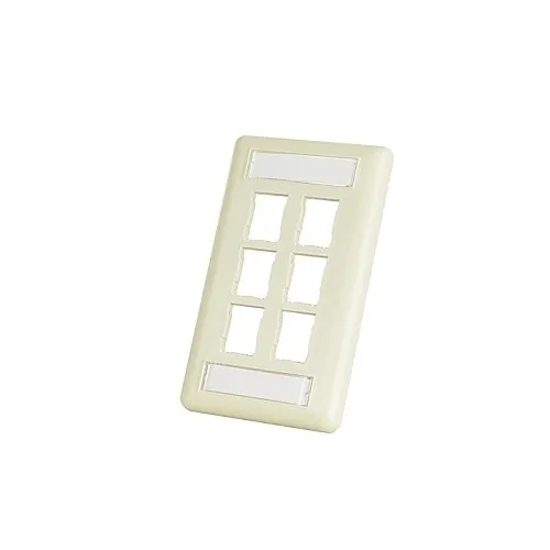 Ortronics 403HDJ16-13 Wall Plate, FP, HDJ, 6-Hole, SG, PC, Ivory
